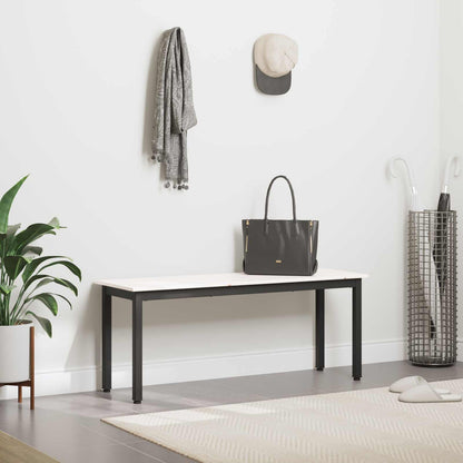 vidaXL Bench White 110 x 35 x 45 cm Solid Pine Wood 4