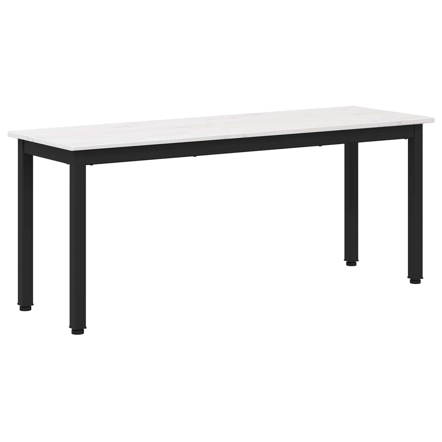 vidaXL Bench White 110 x 35 x 45 cm Solid Pine Wood 2