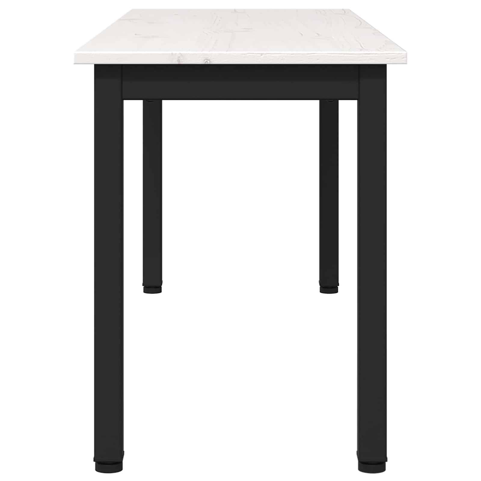 vidaXL Bench White 110 x 35 x 45 cm Solid Pine Wood 6