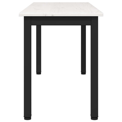vidaXL Bench White 110 x 35 x 45 cm Solid Pine Wood 6