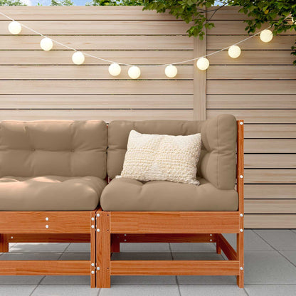 vidaXL Garden Corner Sofa Solid Pine Wood Wax Brown 62 x 62 x 70.5 cm 1