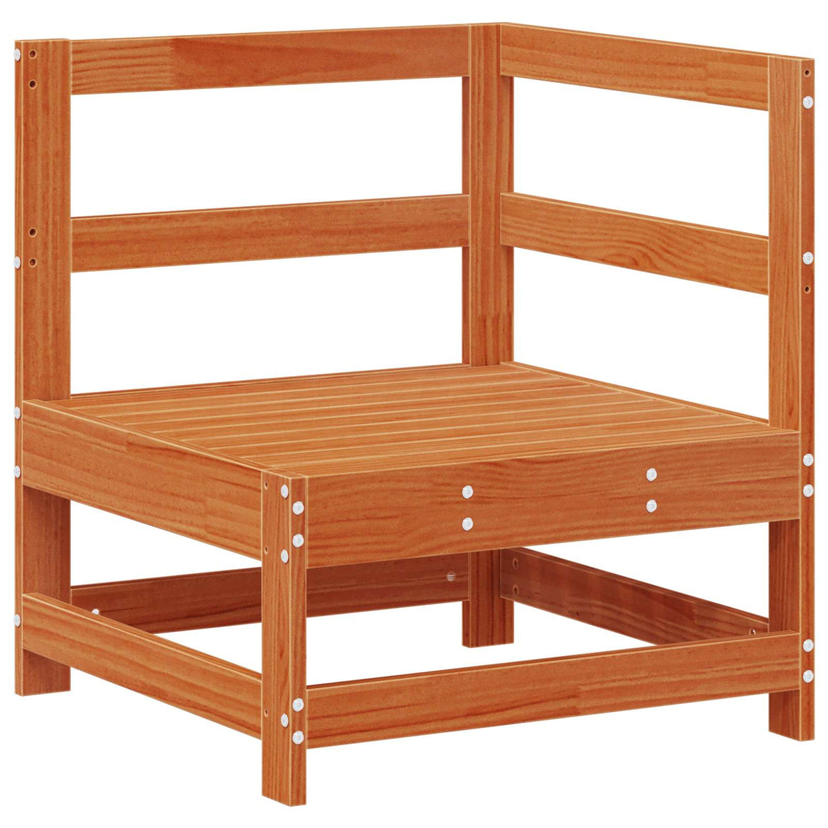 vidaXL Garden Corner Sofa Solid Pine Wood Wax Brown 62 x 62 x 70.5 cm 2
