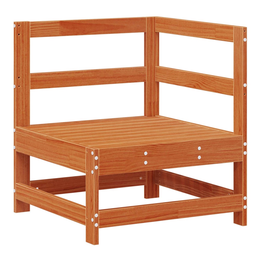 Garden Solid Pine Wood Wax Brown 62 x 62 x 70.5 cm Wax Brown Pinewood Corner sofa