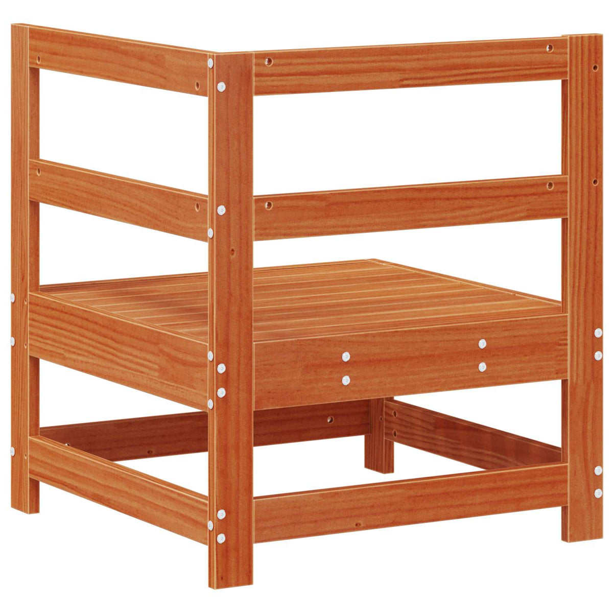 vidaXL Garden Corner Sofa Solid Pine Wood Wax Brown 62 x 62 x 70.5 cm 5
