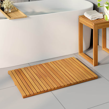 Bath Mat Natural Solid Acacia Wood