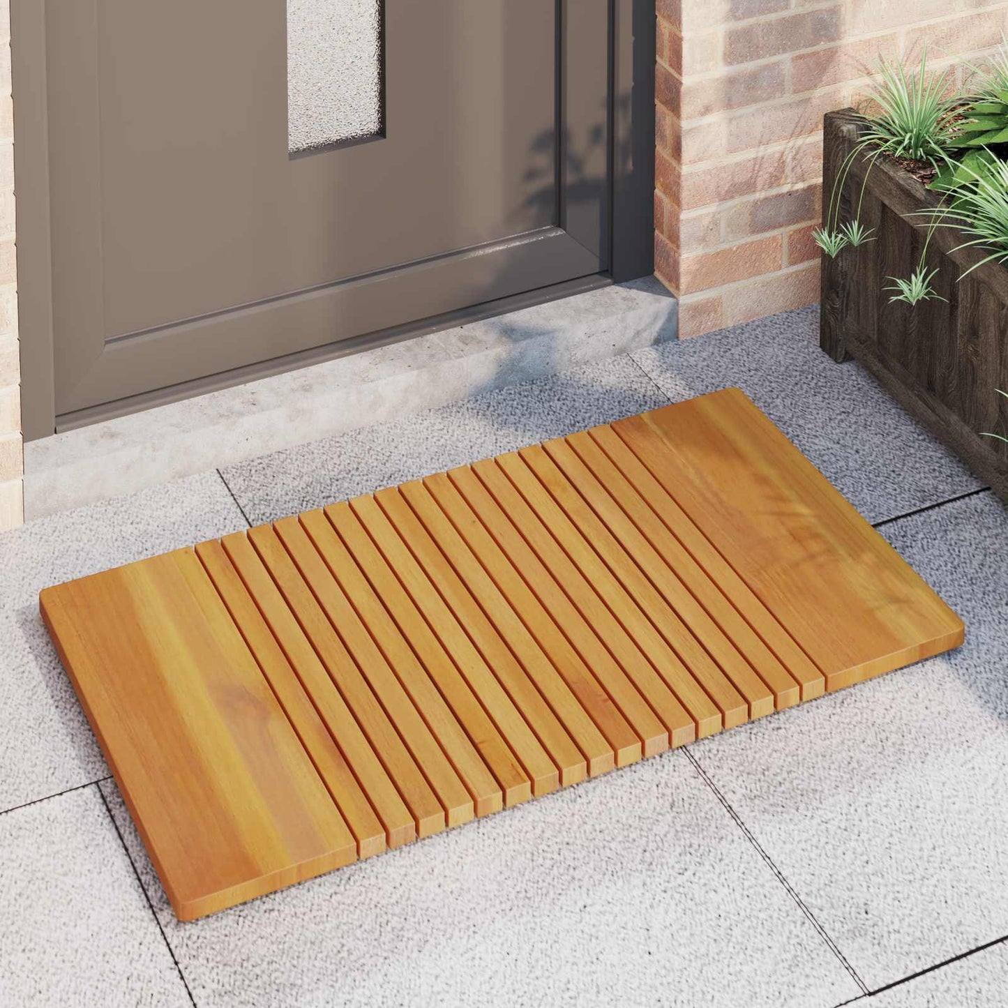 vidaXL Bath Mat Natural 100 x 55 cm Solid Acacia Wood 3