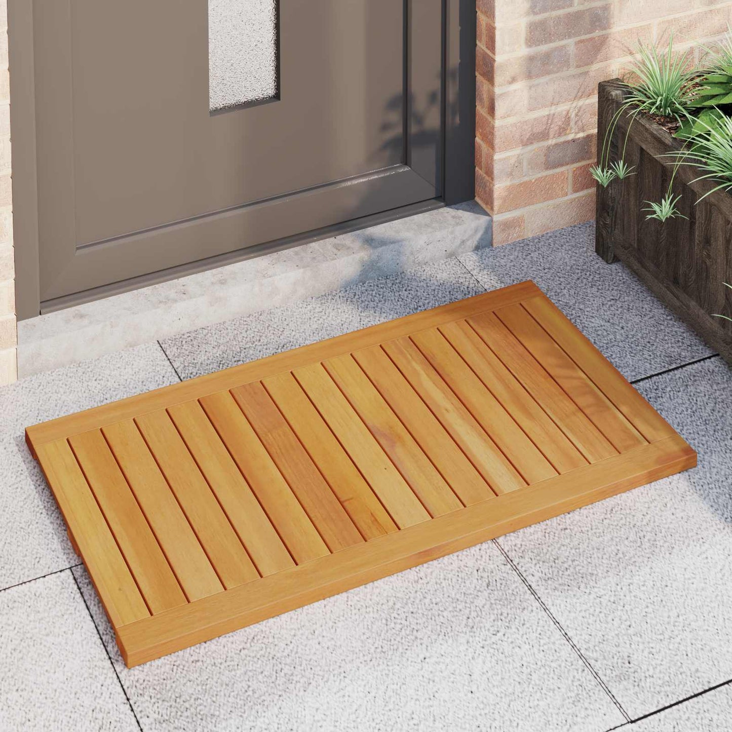 vidaXL Bath Mat Natural 100 x 55 cm Solid Acacia Wood 3