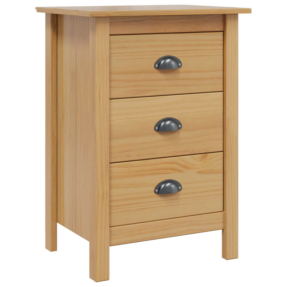 vidaXL Bedside Cabinet with Drawer HILL Honey Brown 46 x 35 x 65 cm 2
