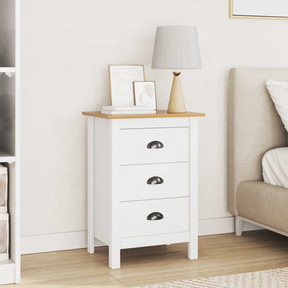 Bedside Cabinet HILL 46 x 35 x 65 cm White and honey brown
