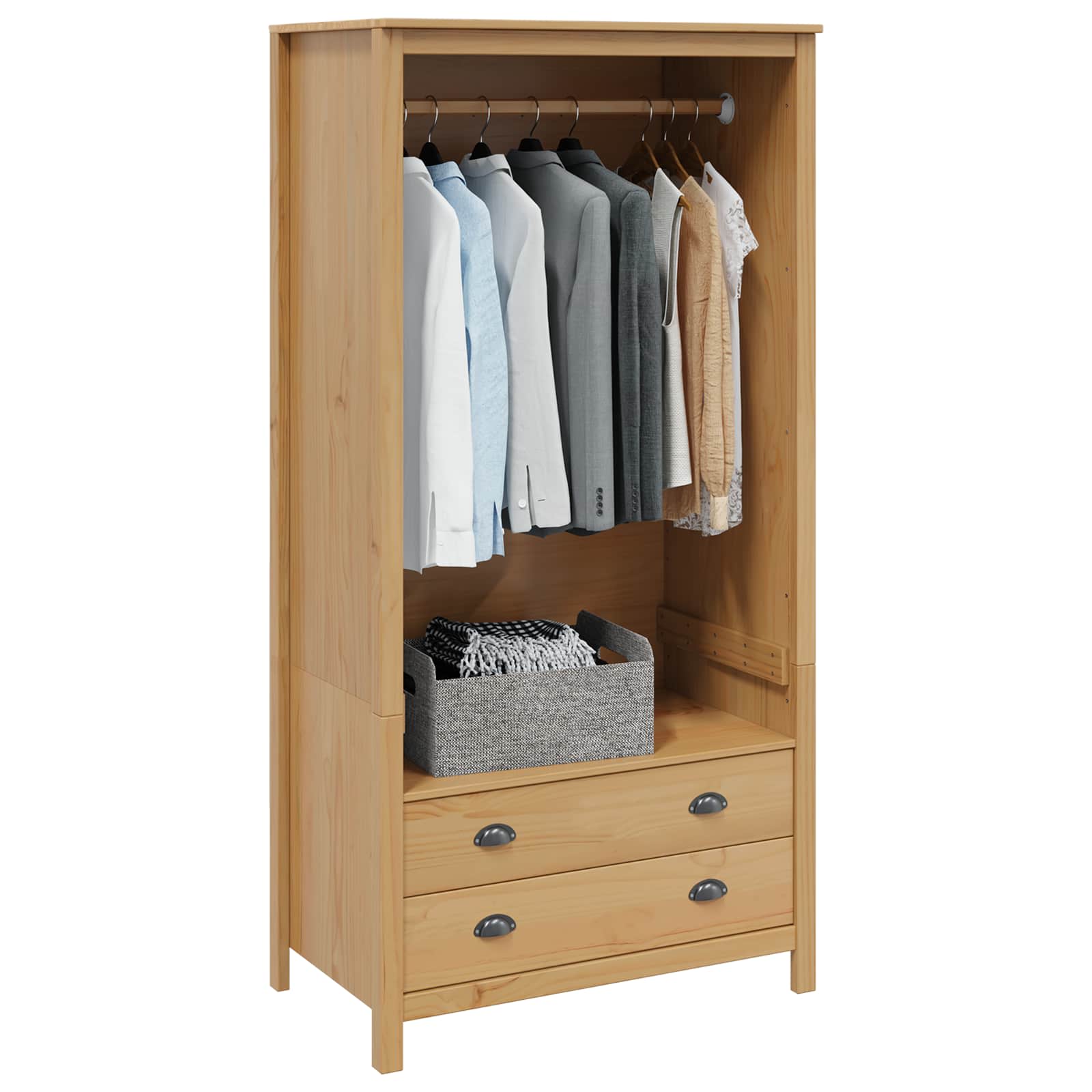 vidaXL Wardrobe HILL Honey Brown 84 x 50 x 170 cm Solid Pine Wood 3