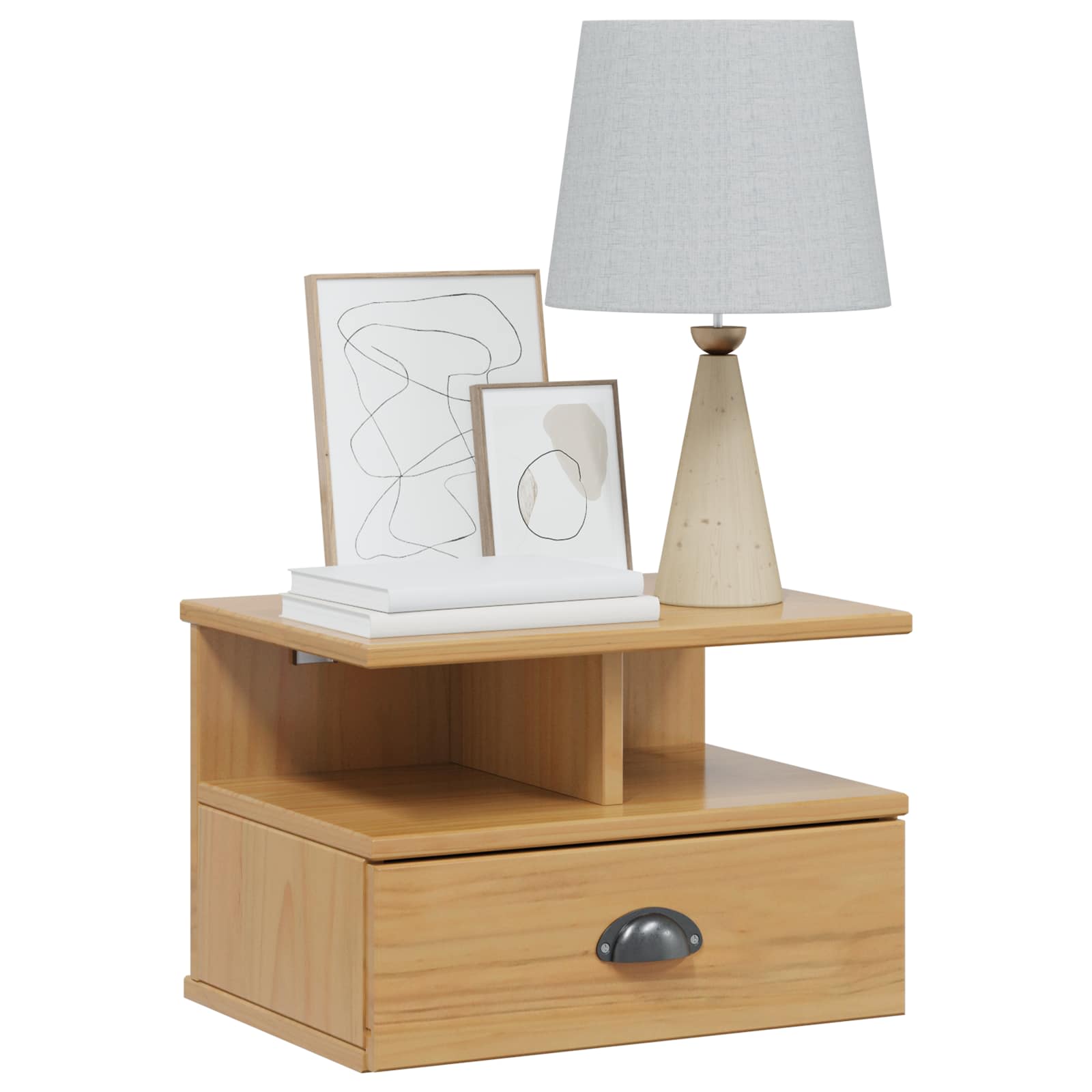 vidaXL Bedside Cabinet with Drawer HILL Honey Brown 40 x 31 x 27 cm 3