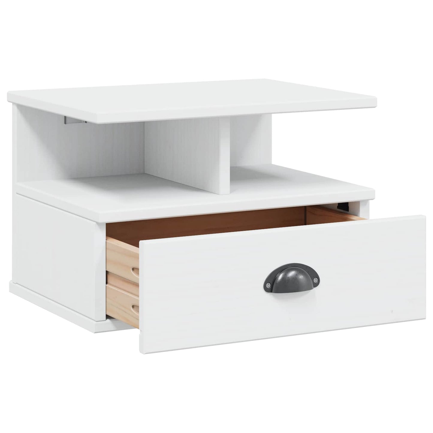 vidaXL Bedside Cabinet HILL White 40 x 31 x 27 cm Solid Pine Wood 4