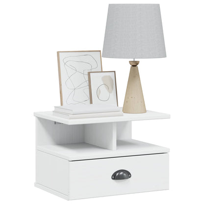 vidaXL Bedside Cabinet HILL White 40 x 31 x 27 cm Solid Pine Wood 3