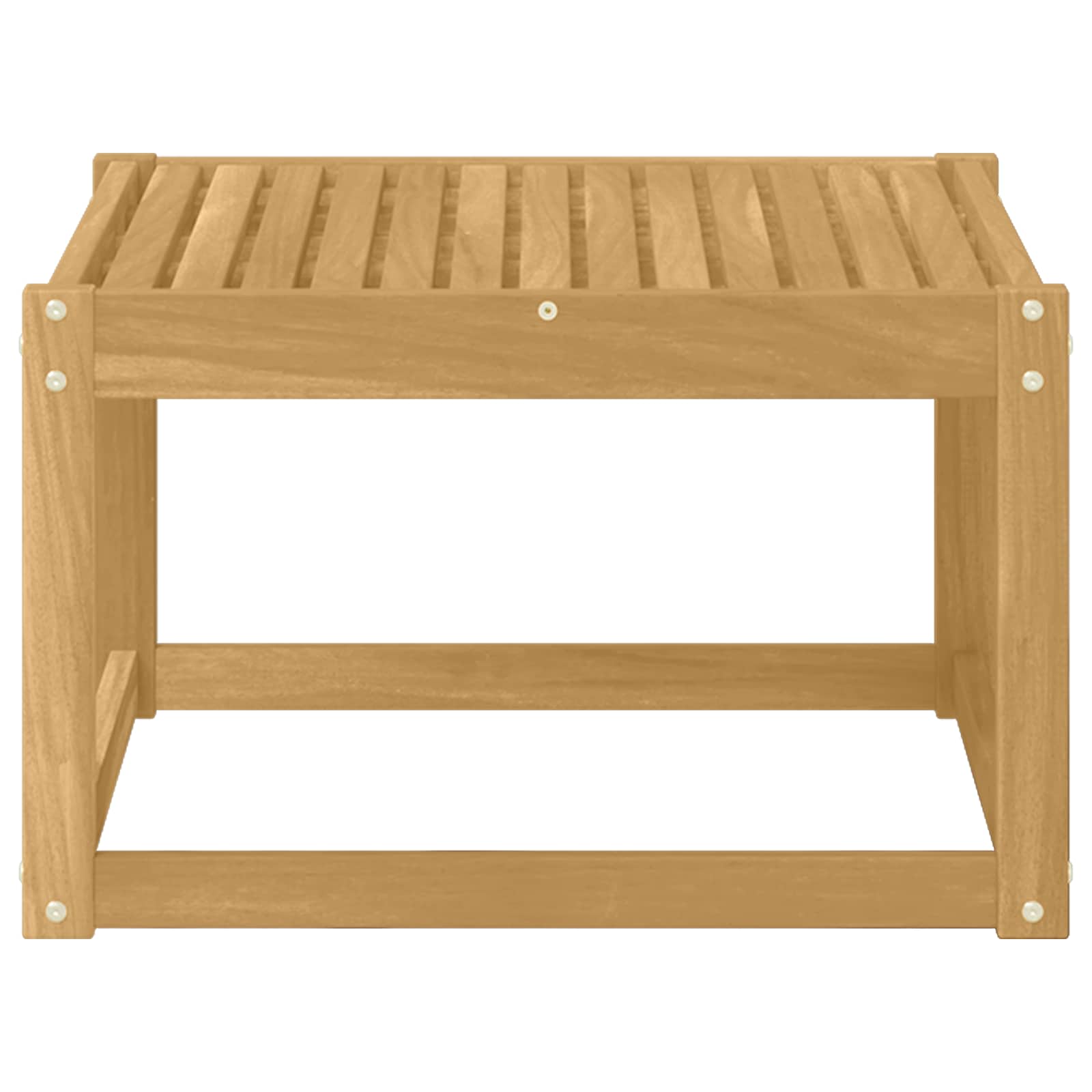 vidaXL Outdoor Table Solid Acacia Wood White 59 x 59 x 37 cm 3