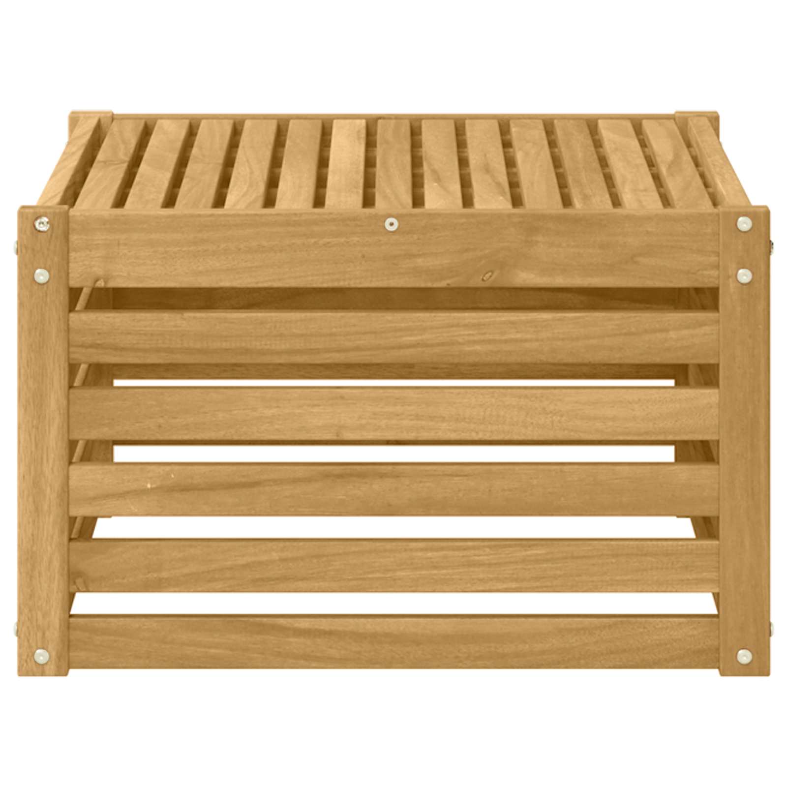 vidaXL Outdoor Table Solid Acacia Wood White 59 x 59 x 37 cm 3