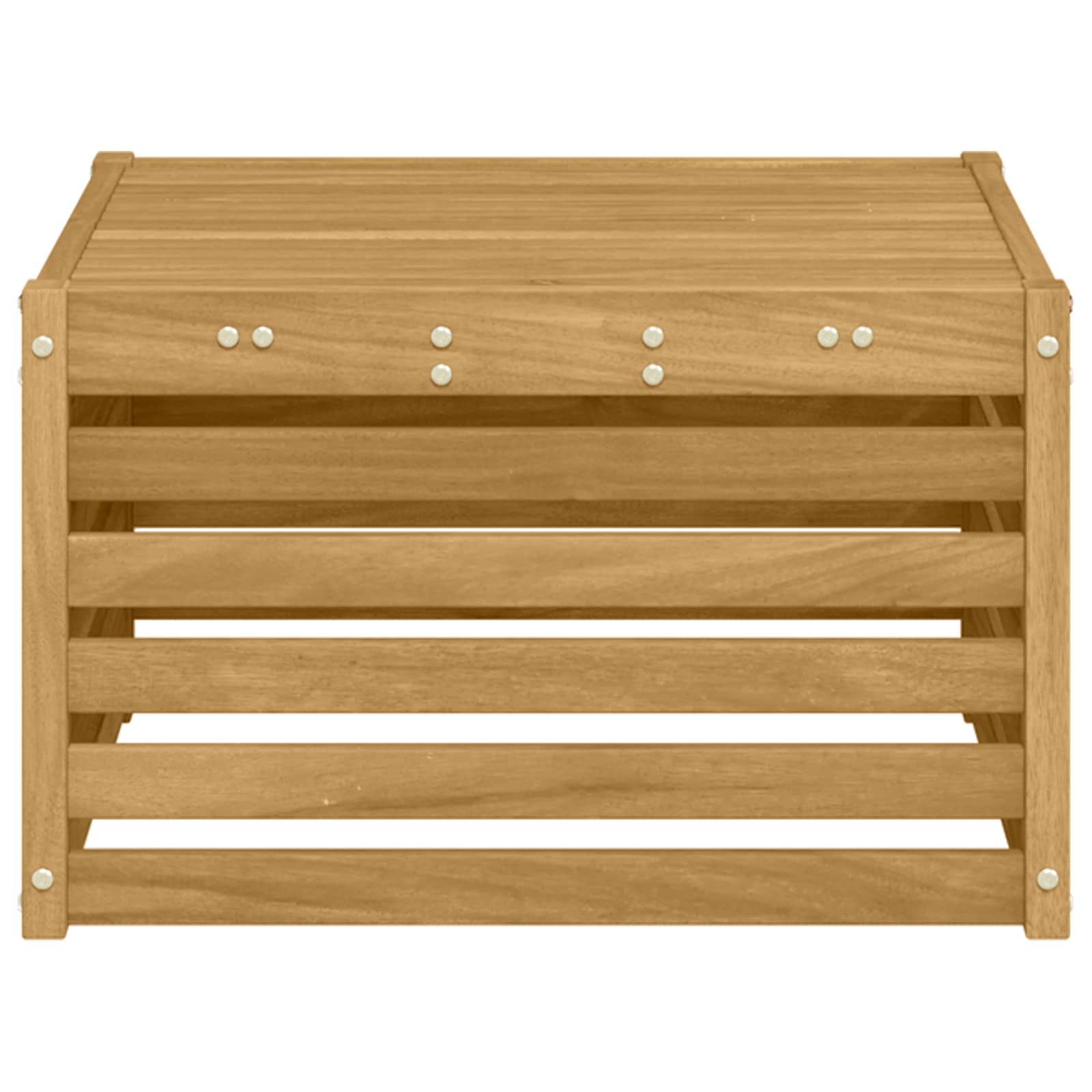 vidaXL Outdoor Table Solid Acacia Wood White 59 x 59 x 37 cm 4