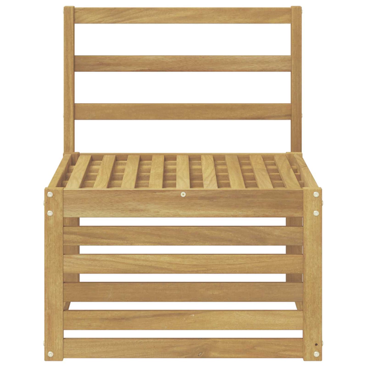 vidaXL Outdoor Middle Sofa Solid Acacia Wood White 63 x 59 x 73 cm 3