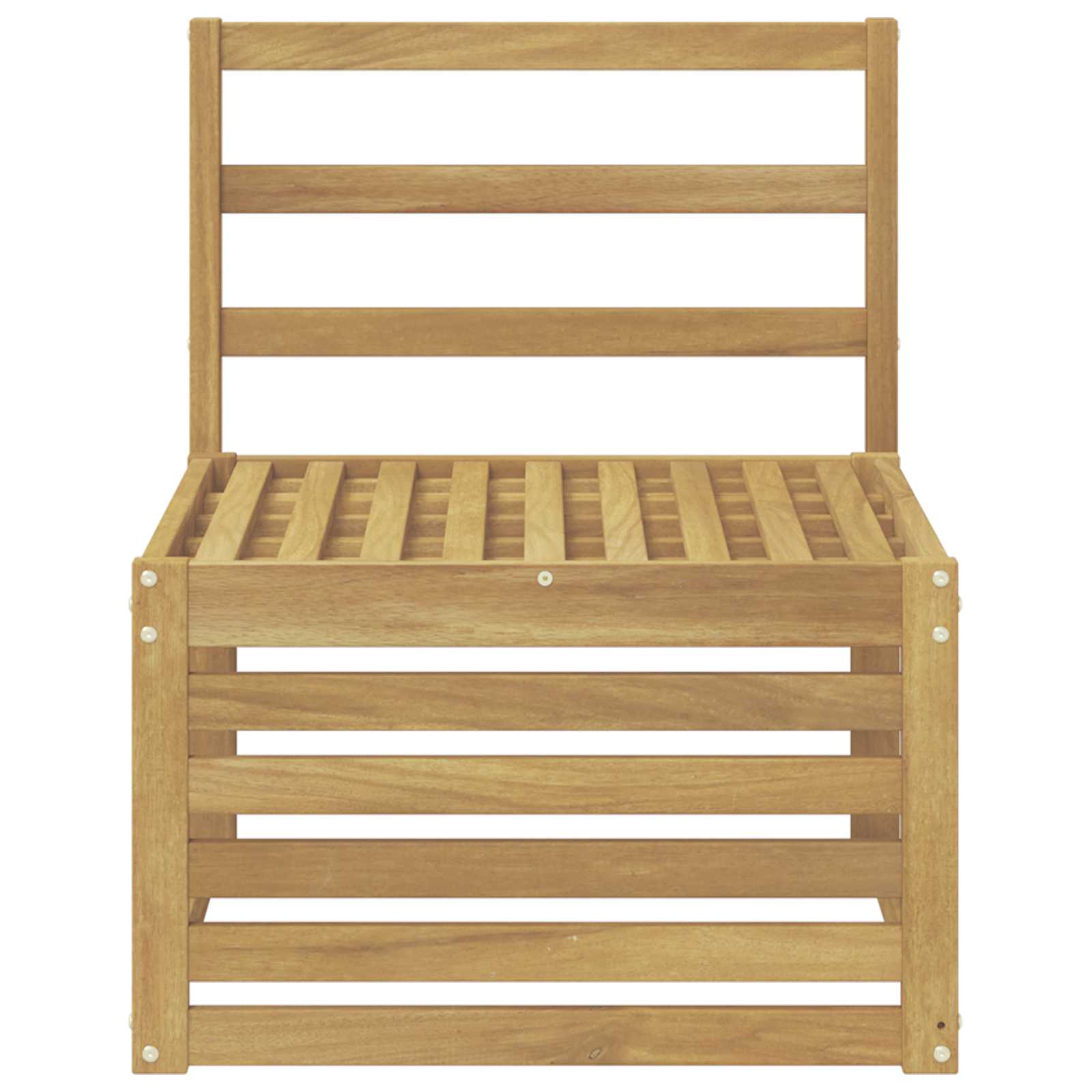 vidaXL Outdoor Middle Sofa Solid Acacia Wood White 63 x 59 x 73 cm 3