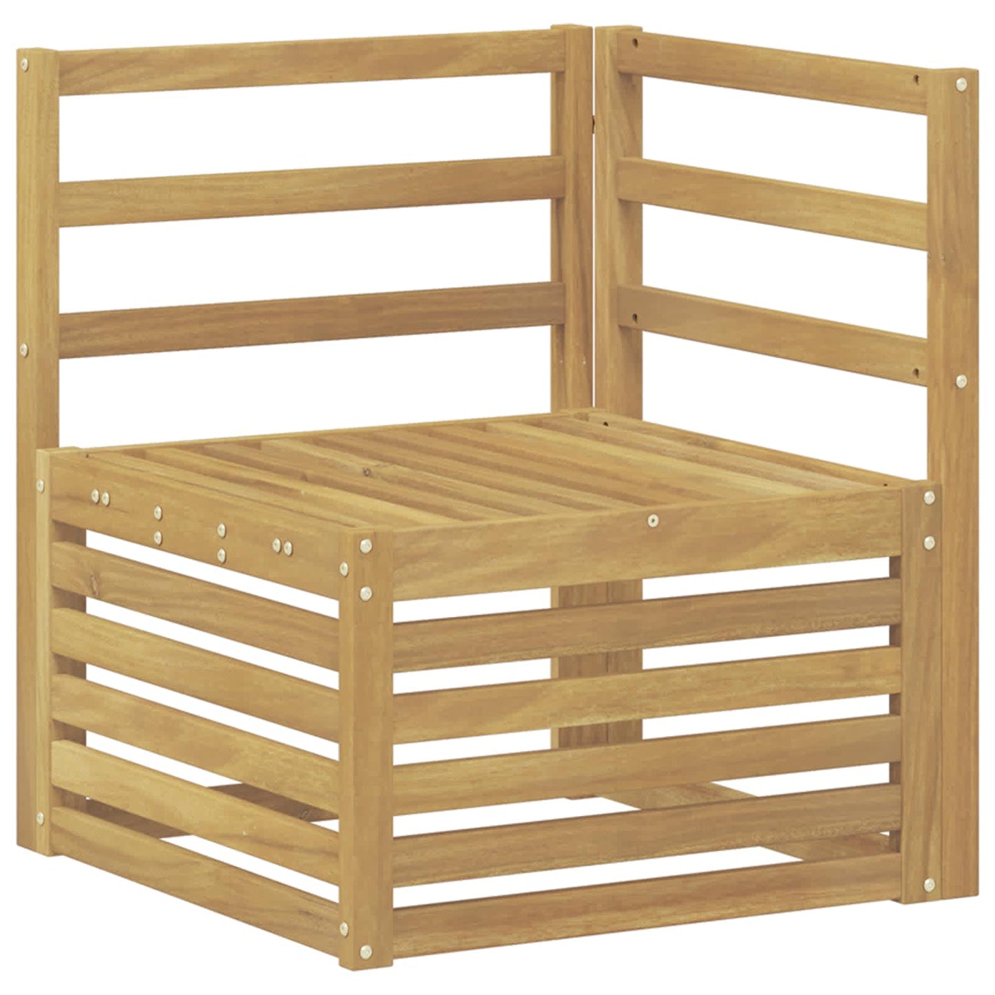 vidaXL Outdoor Corner Sofa Solid Acacia Wood White 63 x 63 x 73 cm 2
