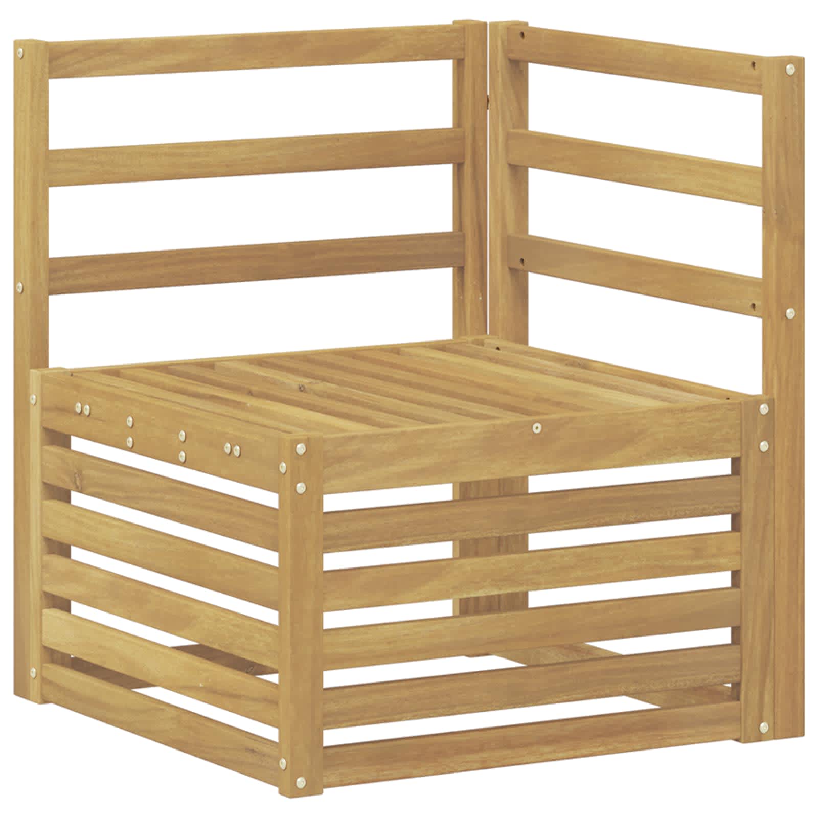 vidaXL Outdoor Corner Sofa Solid Acacia Wood White 63 x 63 x 73 cm 2