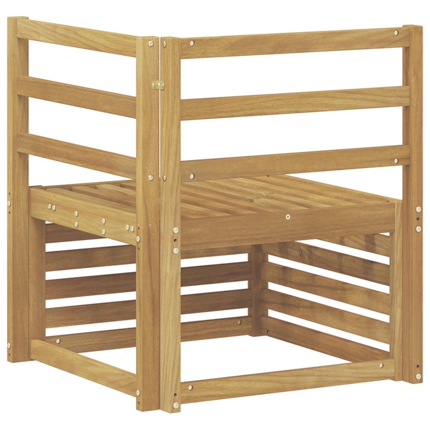 vidaXL Outdoor Corner Sofa Solid Acacia Wood White 63 x 63 x 73 cm 5
