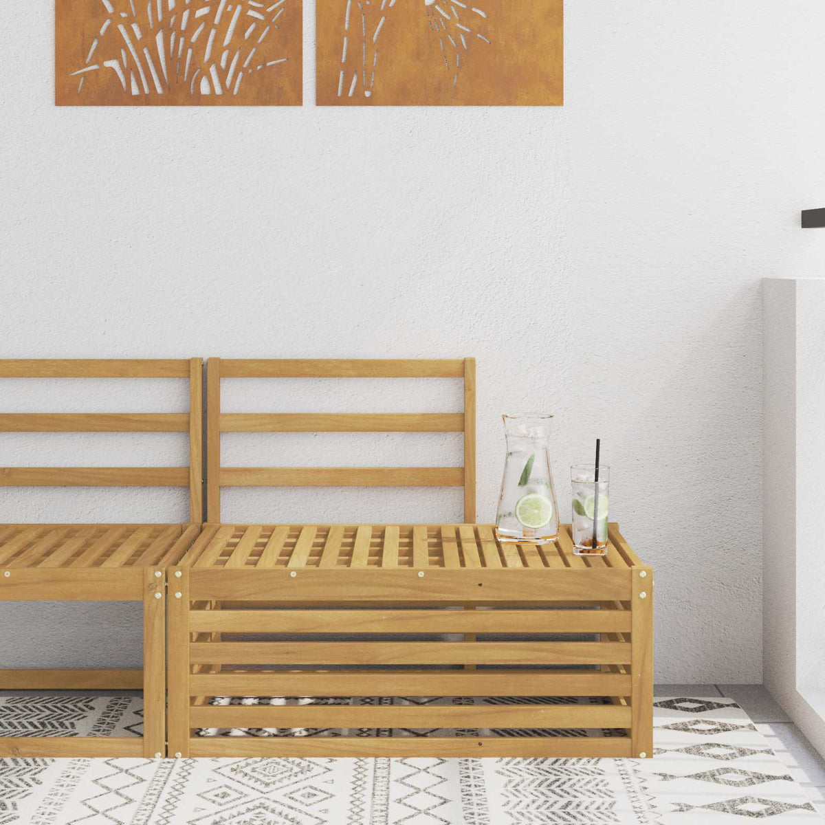 vidaXL Outdoor Sectional Sofa Units 2-Seater Solid Acacia Wood 1
