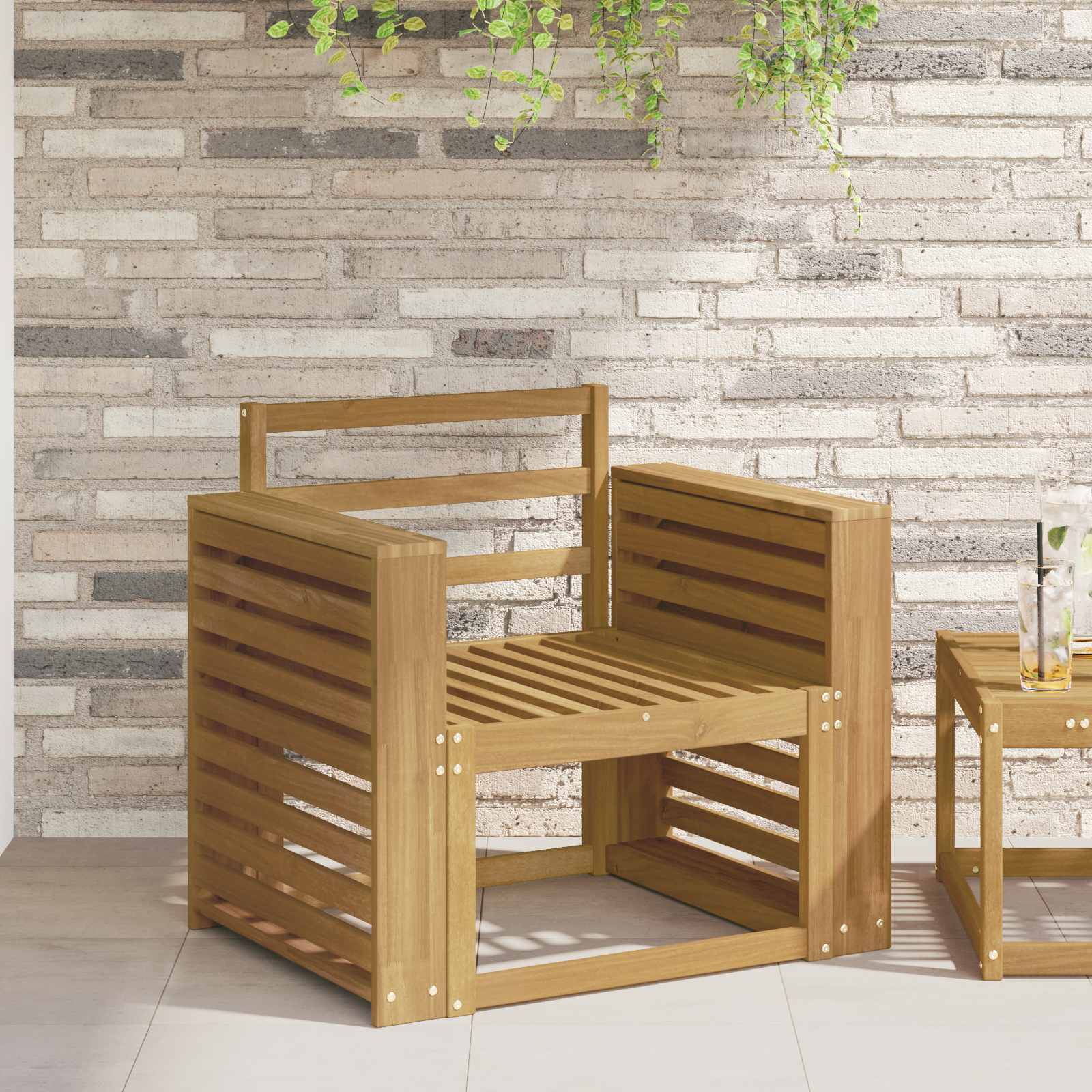 vidaXL Armrests Module 2 pcs White 58.5 x 10 x 61 cm Solid Acacia Wood 1