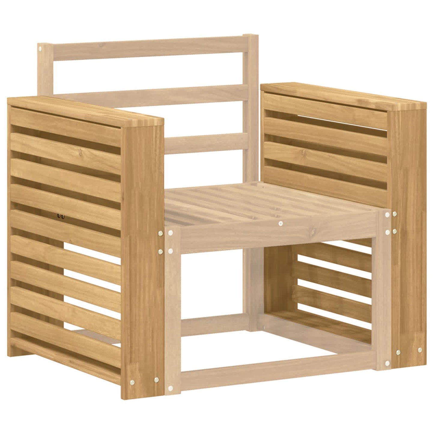 vidaXL Armrests Module 2 pcs White 58.5 x 10 x 61 cm Solid Acacia Wood 3