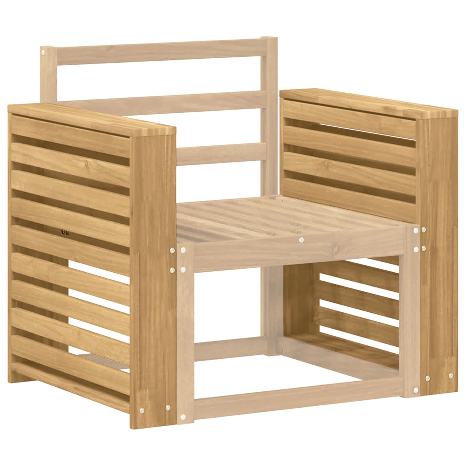 vidaXL Armrests Module 2 pcs White 58.5 x 10 x 61 cm Solid Acacia Wood 3