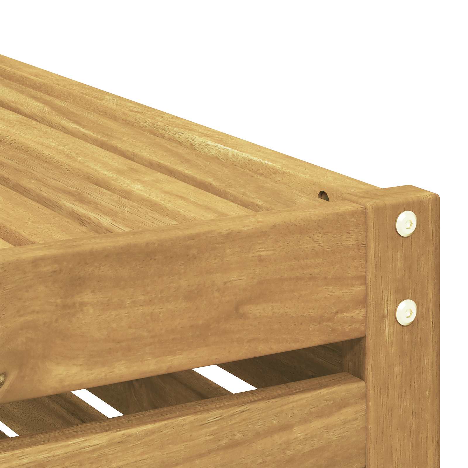 vidaXL Outdoor Footstool Solid Acacia Wood White 79 x 79 x 37 cm 5