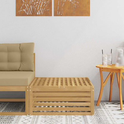 vidaXL Outdoor Footstool Solid Acacia Wood White 79 x 79 x 37 cm 1