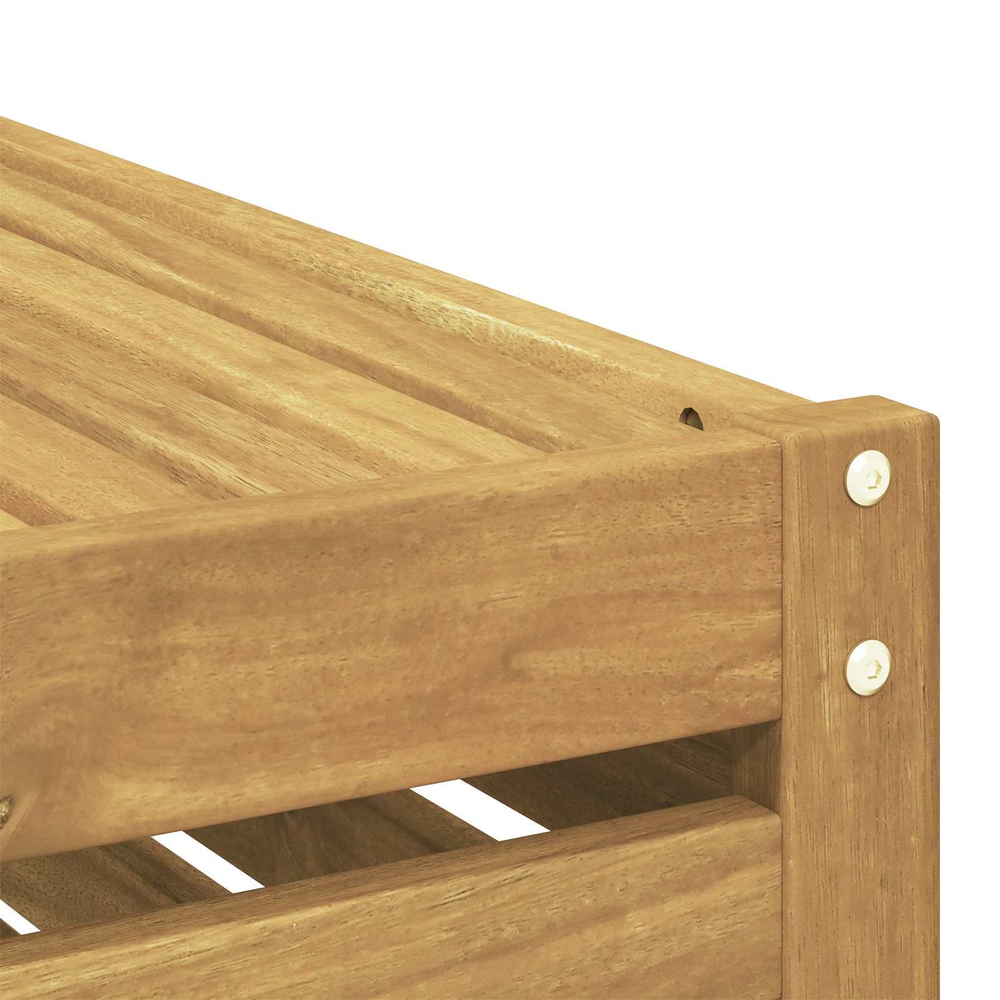 vidaXL Outdoor Stool Bench White 115 x 43 x 37 cm Solid Acacia Wood 5