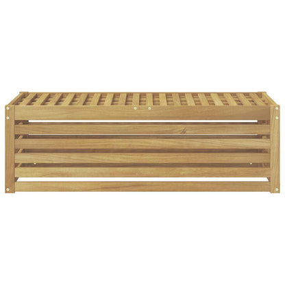 vidaXL Outdoor Stool Bench White 115 x 43 x 37 cm Solid Acacia Wood 3