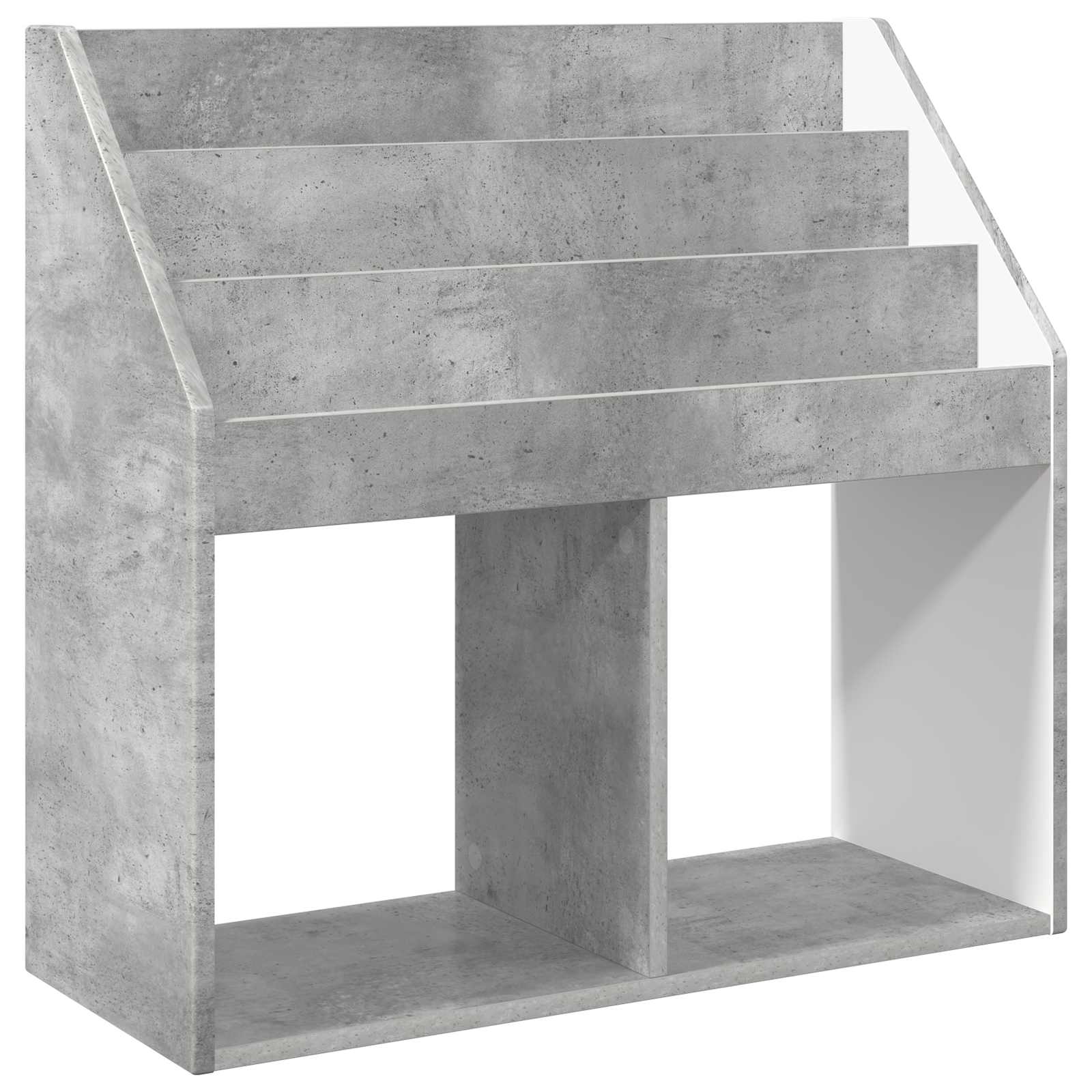 vidaXL Kids Bookshelf with Storage Concrete Grey 72.5 x 29.5 x 69 cm 2