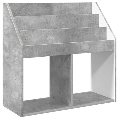vidaXL Kids Bookshelf with Storage Concrete Grey 72.5 x 29.5 x 69 cm 2