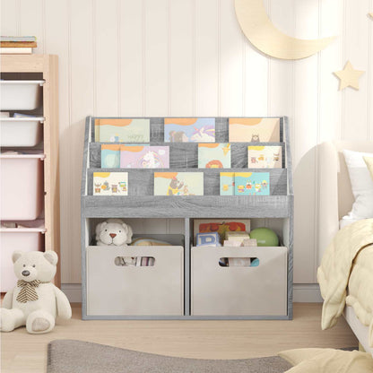 vidaXL Kids Bookshelf Grey Sonoma 72.5 x 29.5 x 69 cm Engineered Wood 4