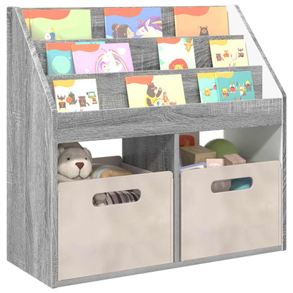 vidaXL Kids Bookshelf Grey Sonoma 72.5 x 29.5 x 69 cm Engineered Wood 3