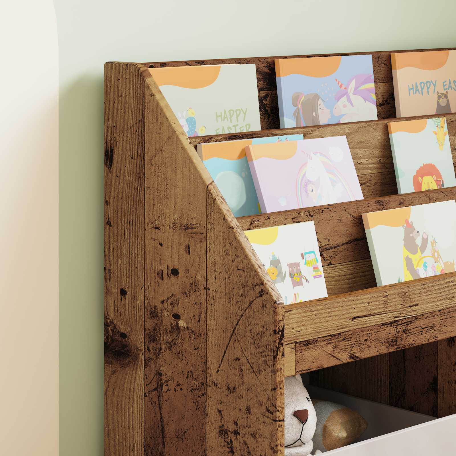 vidaXL Kids Bookshelf Old Wood 72.5 x 29.5 x 69 cm Engineered Wood 5