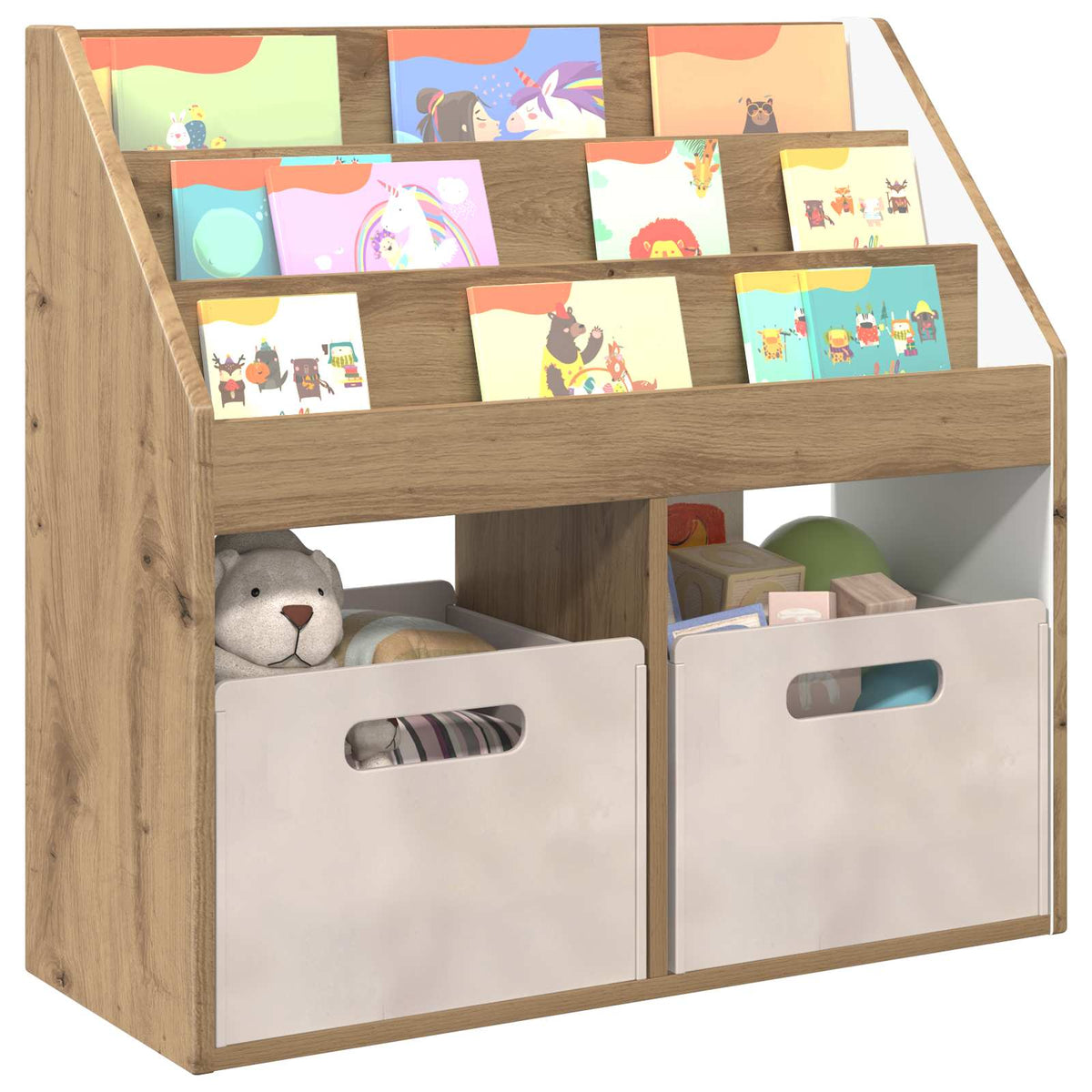 vidaXL Kids Bookshelf Artisan Oak 72.5 x 29.5 x 69 cm Engineered Wood 3