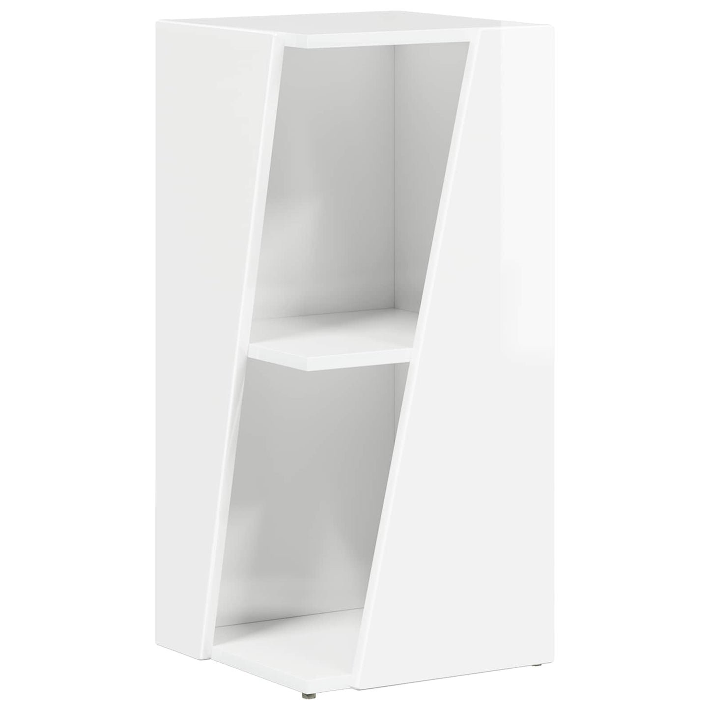 vidaXL Side Shelf 33 x 32 x 70.5 cm Engineered Wood High Gloss White 2