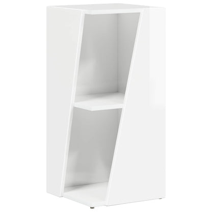 vidaXL Side Shelf 33 x 32 x 70.5 cm Engineered Wood High Gloss White 2