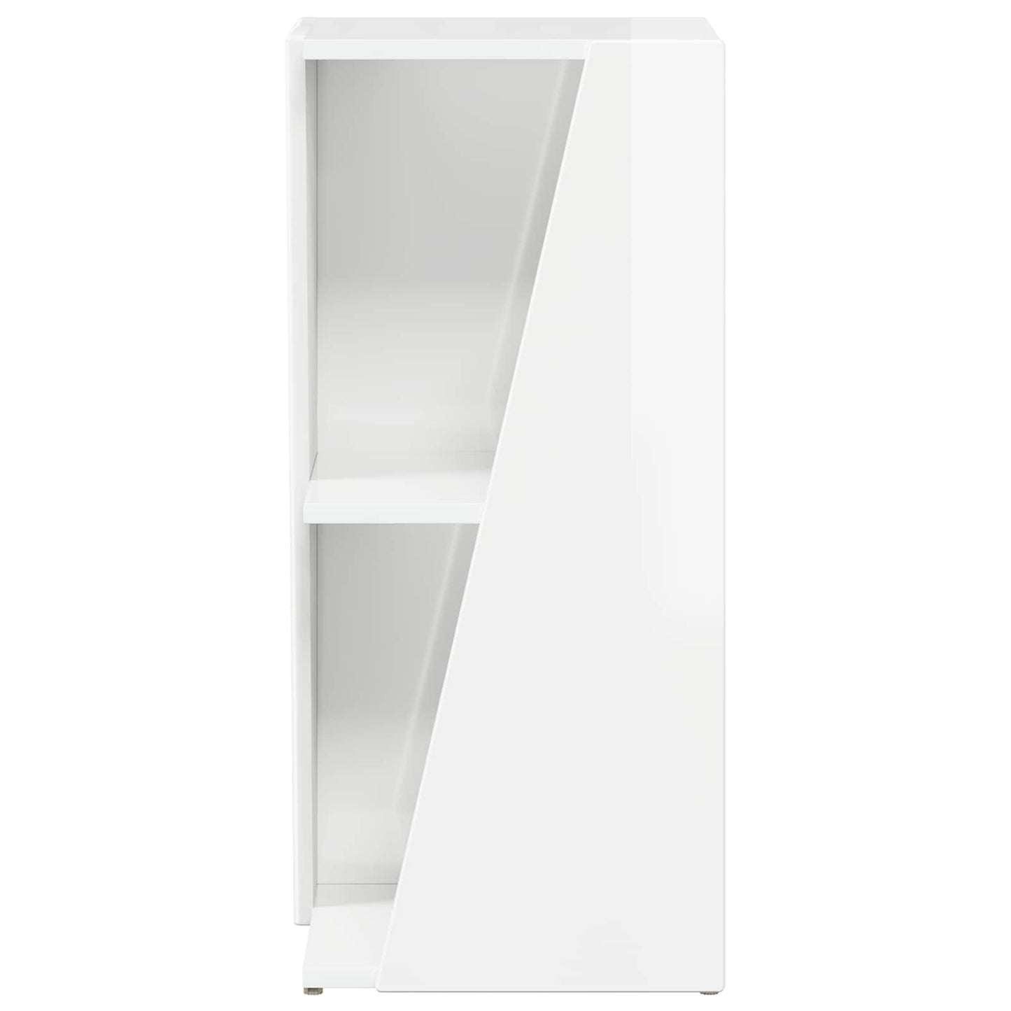 vidaXL Side Shelf 33 x 32 x 70.5 cm Engineered Wood High Gloss White 5