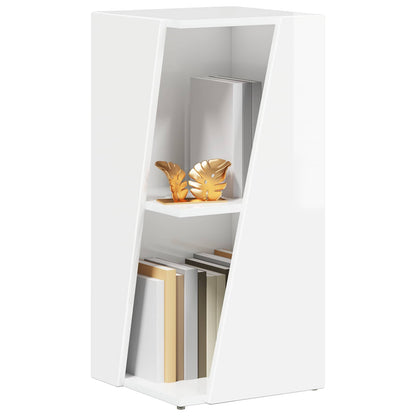 vidaXL Side Shelf 33 x 32 x 70.5 cm Engineered Wood High Gloss White 3