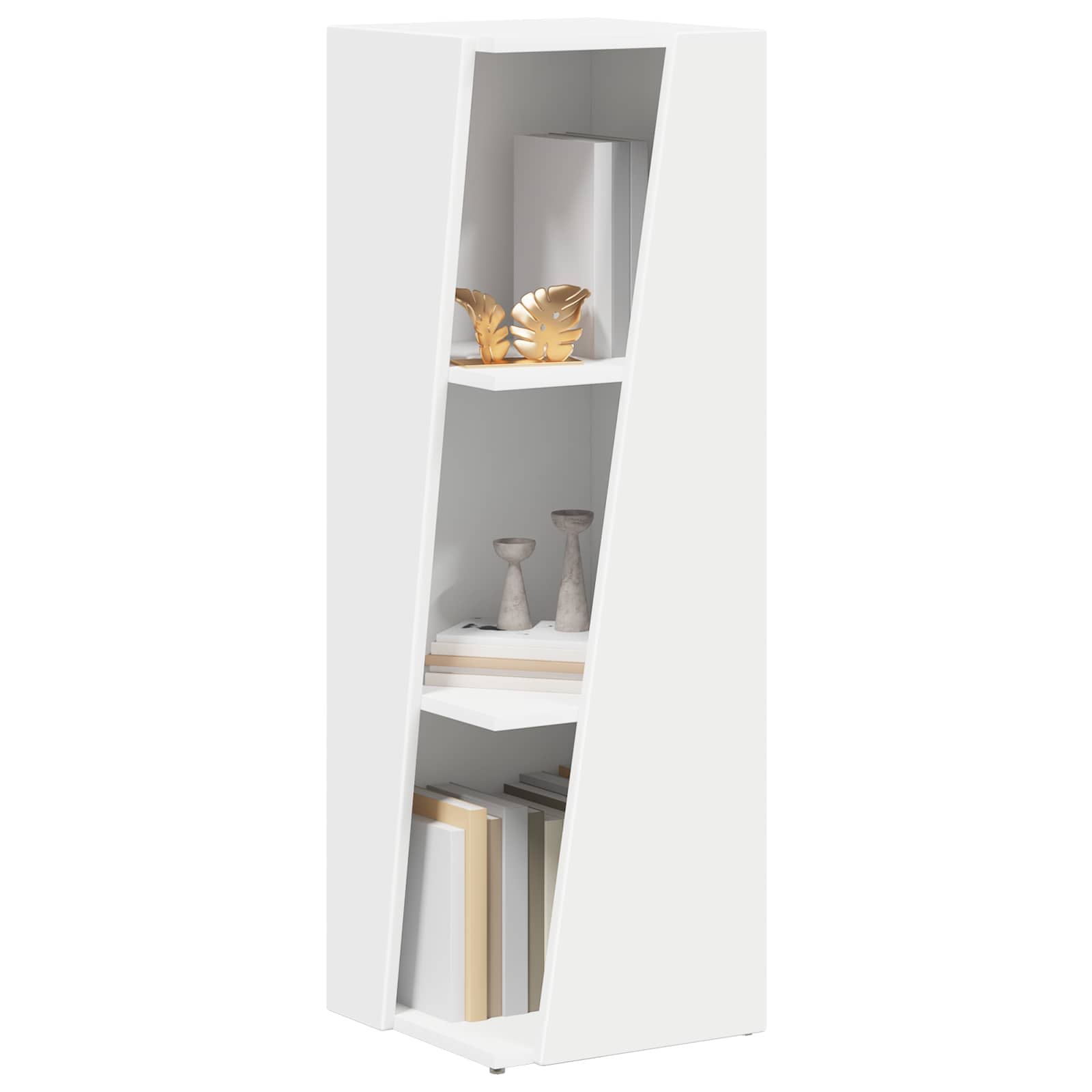 vidaXL Side Shelf 33 x 32 x 100.5 cm Engineered Wood White 3