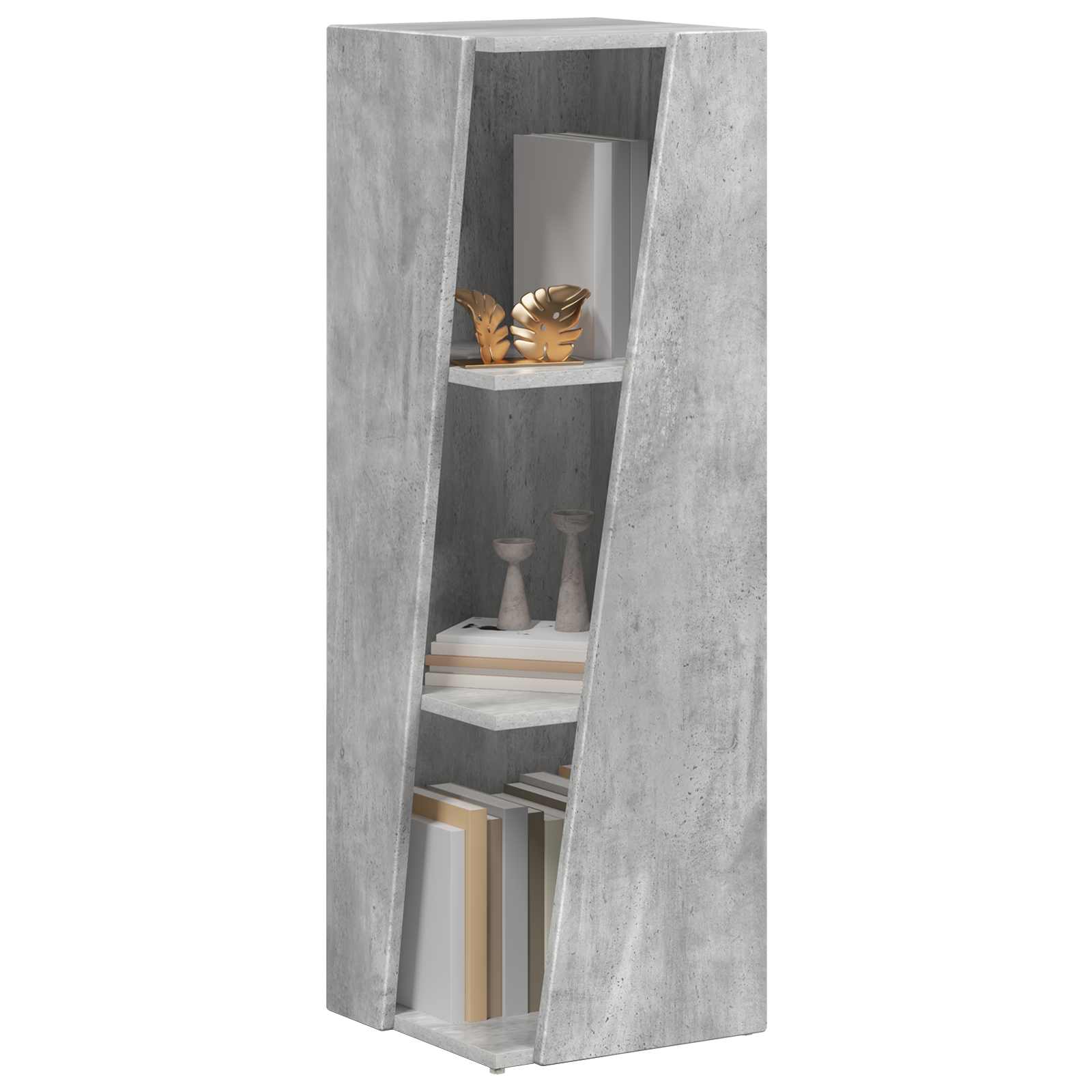 vidaXL Side Shelf 33 x 32 x 100.5 cm Engineered Wood Concrete Grey 3