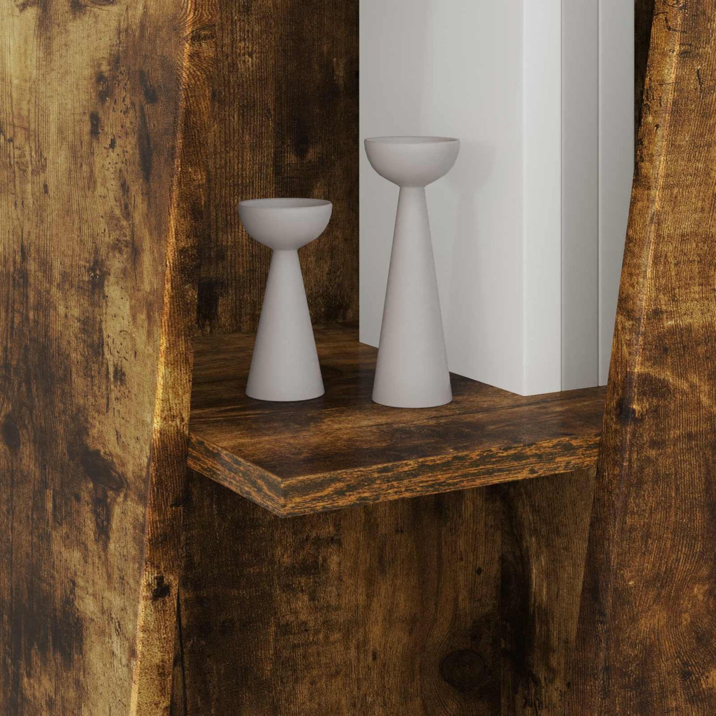 vidaXL Side Shelf 33 x 32 x 100.5 cm Engineered Wood Smoked Oak 4