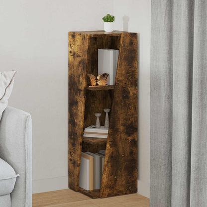 vidaXL Side Shelf 33 x 32 x 100.5 cm Engineered Wood Smoked Oak 1
