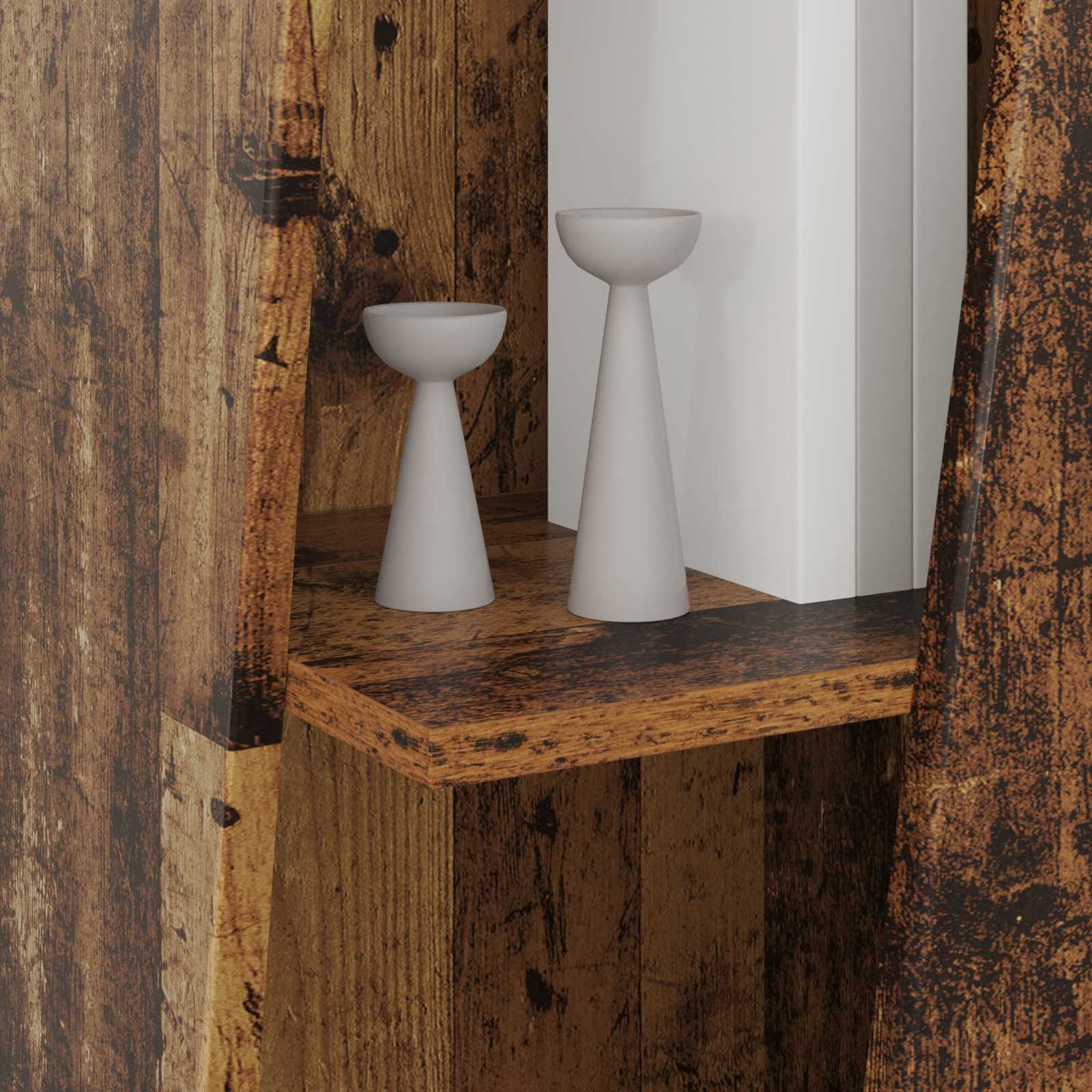 vidaXL Side Shelf 33 x 32 x 100.5 cm Engineered Wood Old Wood 4