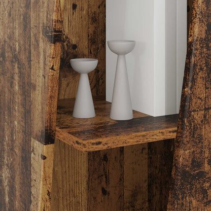 vidaXL Side Shelf 33 x 32 x 100.5 cm Engineered Wood Old Wood 4