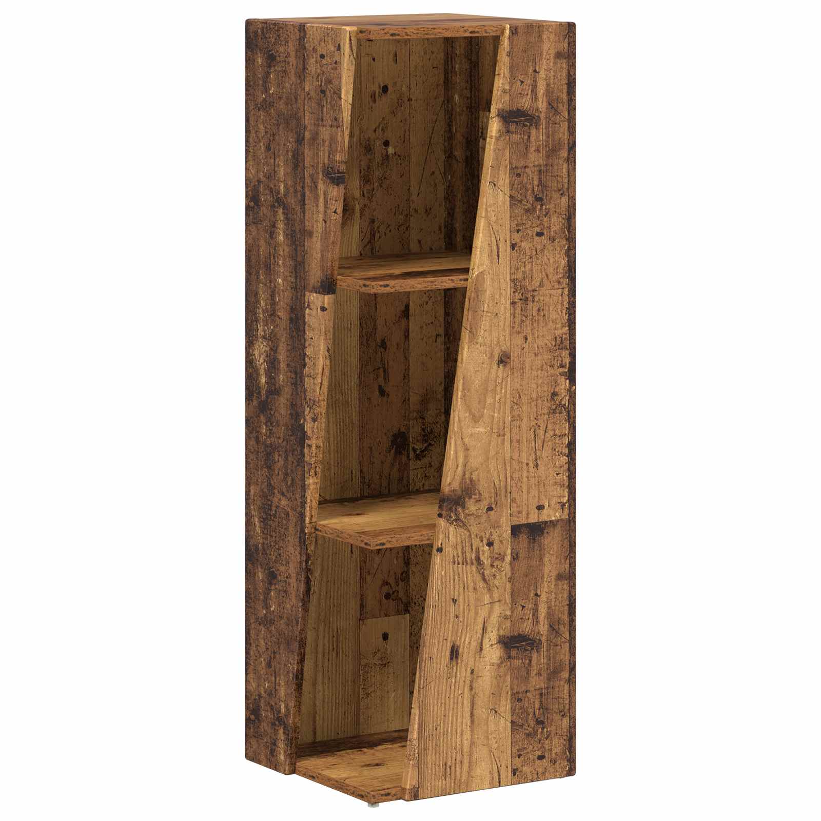 vidaXL Side Shelf 33 x 32 x 100.5 cm Engineered Wood Old Wood 2
